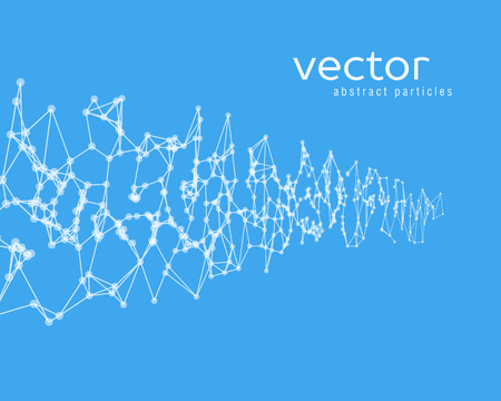 Vector futuristic background with white abstract particles.のイラスト素材