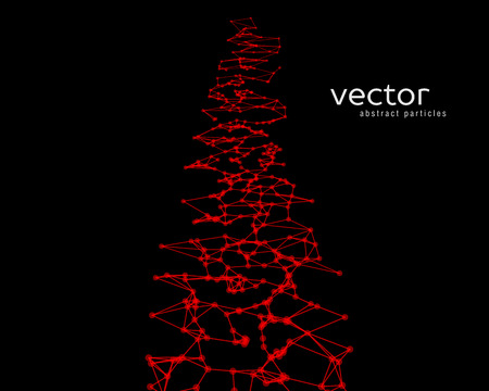 Vector futuristic background with red abstract particles.のイラスト素材