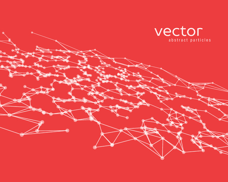 Vector futuristic background with white abstract particles.のイラスト素材