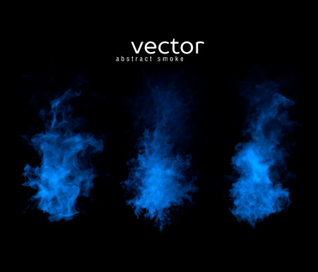 Vector abstract illustration of smoky shapes on black background.のイラスト素材