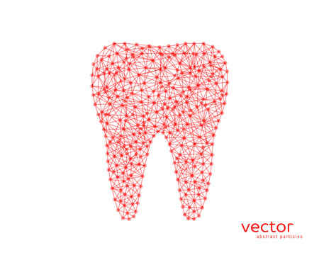 Abstract vector illustration of tooth on white background.のイラスト素材