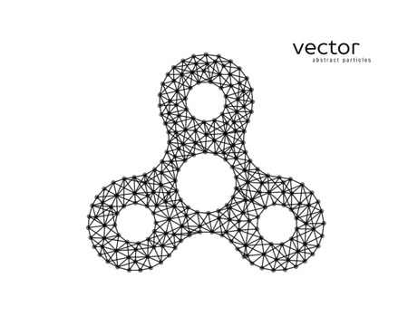 Abstract vector illustration of hand spinner. Background and text on a separate layer.のイラスト素材