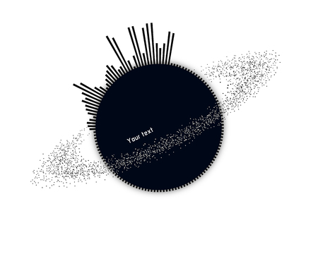 Futuristic planet with asteroid belt and abstract elements. Use it as template for your design.のイラスト素材