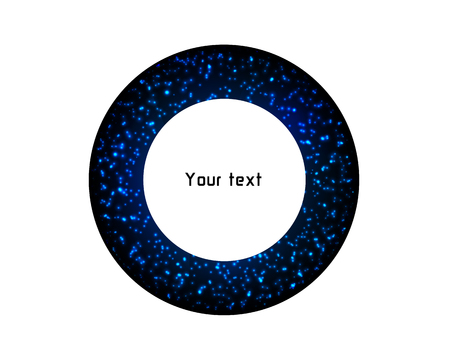 Futuristic black disk with beautiful stars inside. Use it as template for your design.のイラスト素材