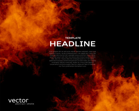 Vector template of flyer with abstract fire shape.のイラスト素材