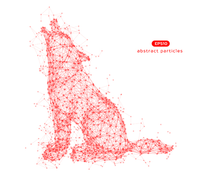 Vector abstract illustration of wolf. Eps 10. You can easily change color.のイラスト素材