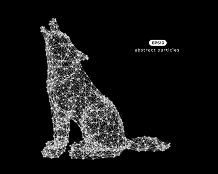 Vector abstract illustration of wolf. Eps 10. You can easily change color.のイラスト素材