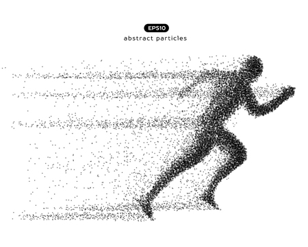 Abstract vector illustration of running man. You can easily change color.のイラスト素材