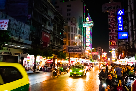 Yaowarat China Town Bangkok, Thailandのeditorial素材