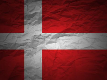 Denmark flag on a grunge paper backgroundの写真素材