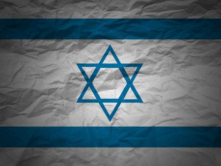 Israel flag on a grunge paper backgroundの写真素材