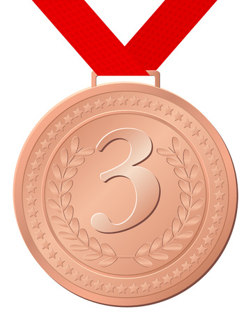 Bronze medal isolated on a white background. Vector illustration.のイラスト素材