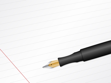 Close up of a fountain pen and notepad. のイラスト素材