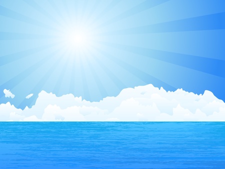 Ocean, sun and sky. のイラスト素材