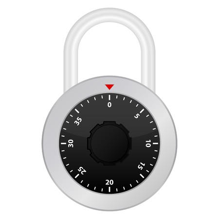 Grey code padlock on a white background.のイラスト素材