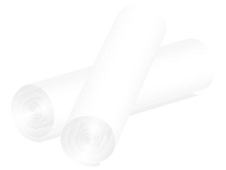 Two scroll paper on a white background. のイラスト素材