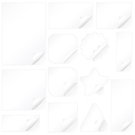 Different shape white corner page.   illustration. のイラスト素材