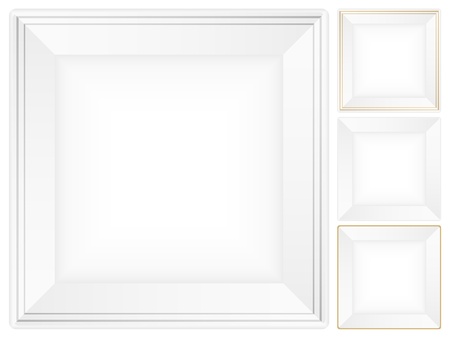 Empty plates on a white background. Vector illustration.のイラスト素材