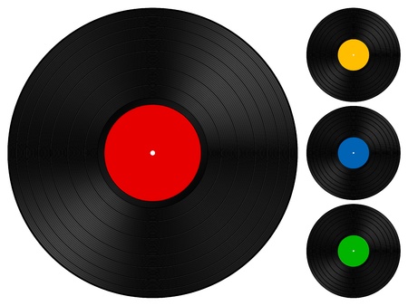 Gramophone record isolated on white background. Vector illustration.のイラスト素材