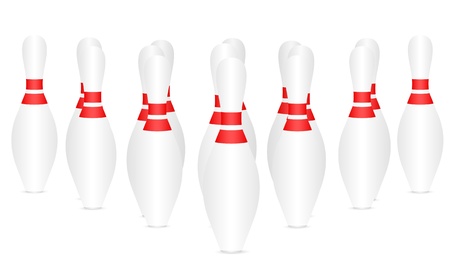 Bowling pins on white background.  illustration.のイラスト素材