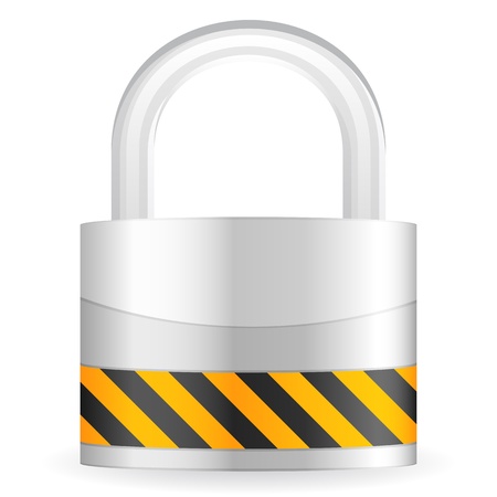 Metal padlock isolated on a white background. Vector illustration.のイラスト素材
