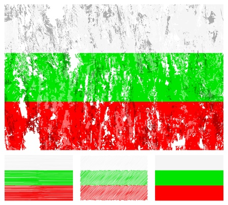 Bulgaria grunge flag set on a white background.  のイラスト素材