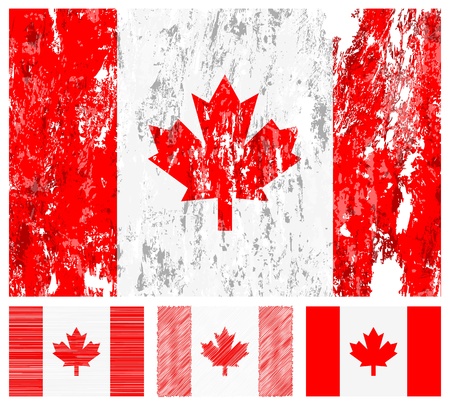 Canada grunge flag set on a white background. のイラスト素材