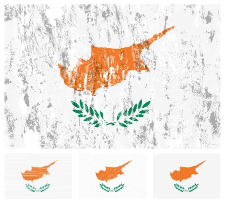 Cyprus grunge flag set on a white background. のイラスト素材