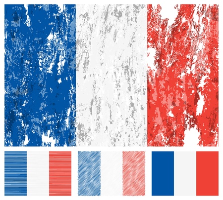 France grunge flag set on a white background. のイラスト素材