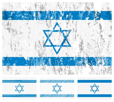 Israel grunge flag set on a white background. のイラスト素材