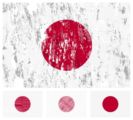Japan grunge flag set on a white background. のイラスト素材