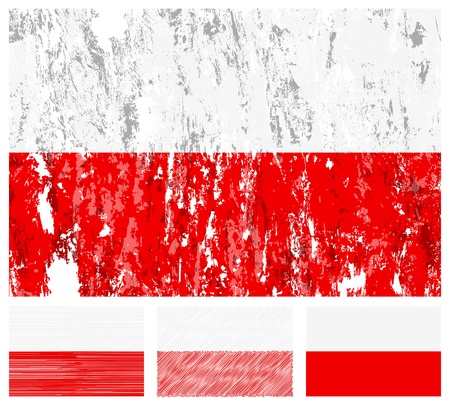 Poland grunge flag set on a white background.  のイラスト素材