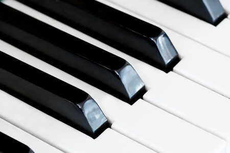 Close-up shot of piano keys.の写真素材