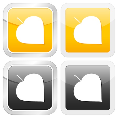 square icon leaf set on white background. Vector illustration.のイラスト素材