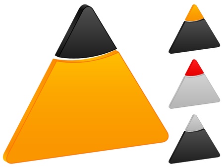 Triangular icon on a white background. Vector illustration.のイラスト素材