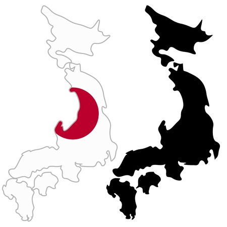 Japan map flag on a white background. Vector illustrator.のイラスト素材