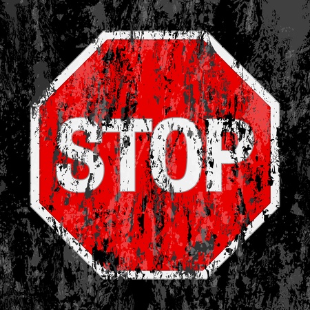 grunge stop sign background. Vector illustrator.のイラスト素材