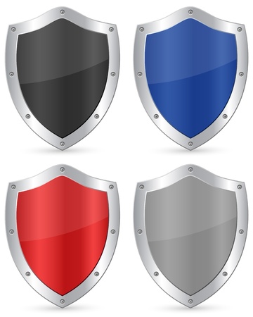 Shield set on a white background. Vector illustration.のイラスト素材