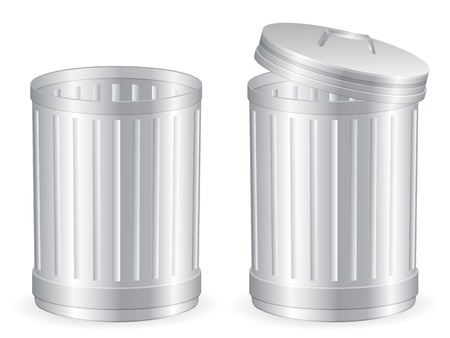 Trash can set on white background. Vector illustration.のイラスト素材