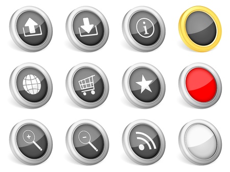 3d icons internet symbol on white background  Vector illustration のイラスト素材
