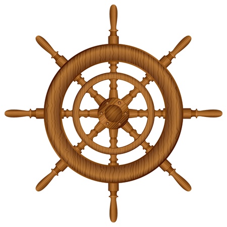 Helm wheel on white background  Vector illustration のイラスト素材