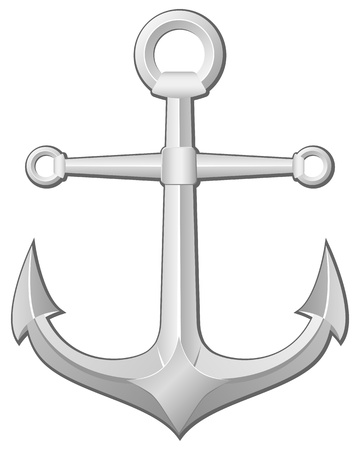 Grey anchor on a white background. Vector illustration.のイラスト素材