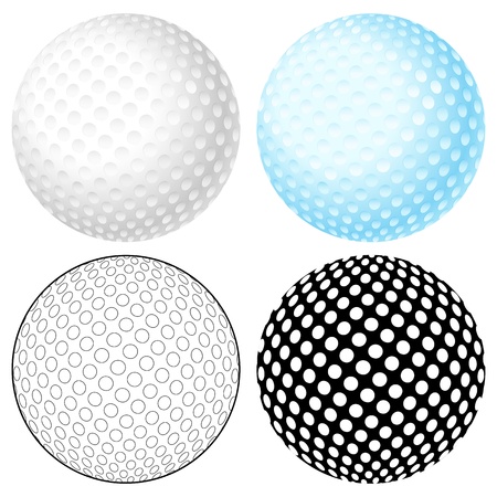 Golf ball set isolated on a white background  Vector illustration のイラスト素材
