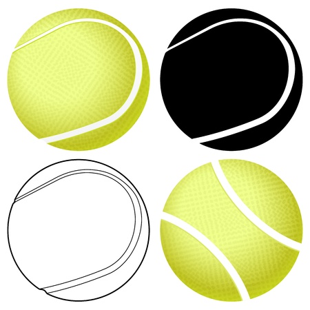 Tennis ball set isolated on a white background Vector illustration Tennis ball set isolated on a white background Vector illustration