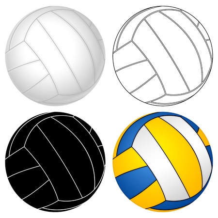 Volleyball ball set on a white background  Vector illustration のイラスト素材