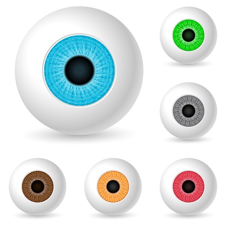 Human eyeballs set on white background  のイラスト素材