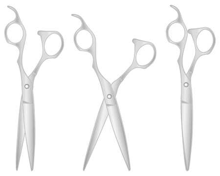 Scissors set on white background illustration のイラスト素材