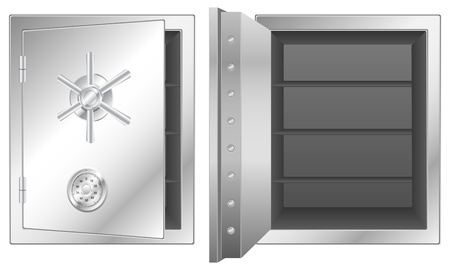 Bank safe isolated on white background のイラスト素材