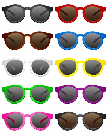 Retro sunglasses on a white background  のイラスト素材