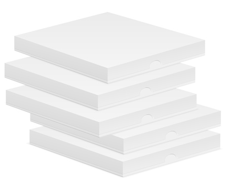 Paper pizza boxs on white backgroundのイラスト素材